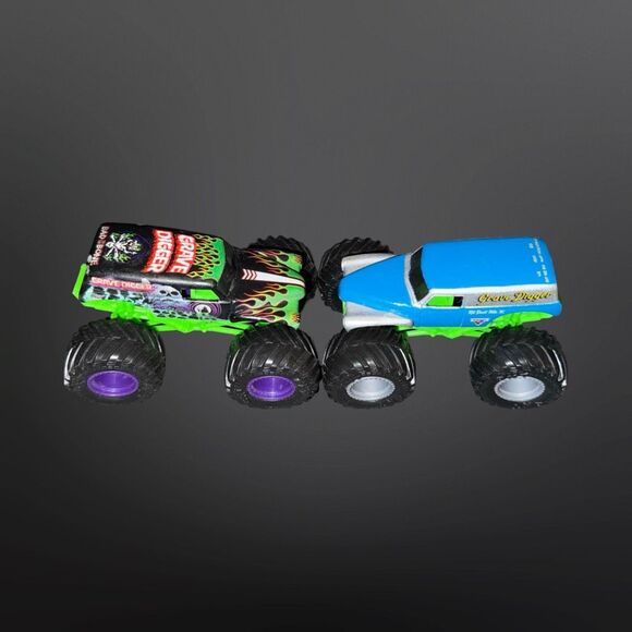2 Hot Wheels Monster Jam Grave Digger & Legend Grave Digger 1:64 Scale A25 - Picture 5 of 9